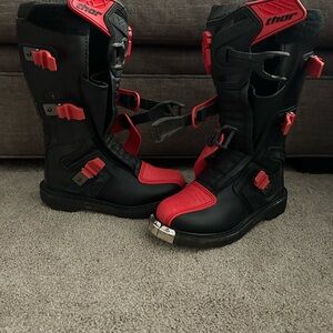 Thor Black and Red Motocross Boots